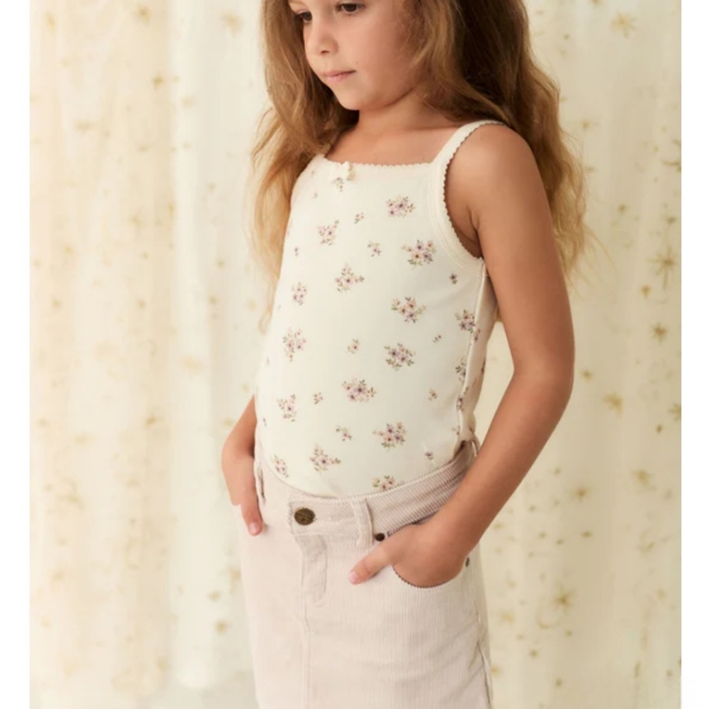 Jamie Kay Organic Cotton Singlet - Goldie Bouquet Egret